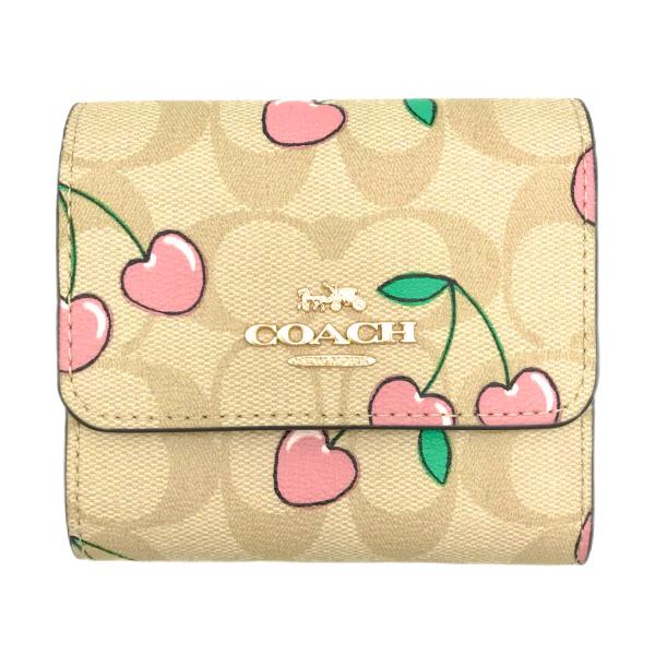 コーチ ★COACH★ 財布 スモール トライフォールド ウォレット シグネチャー キャンバス ハー...