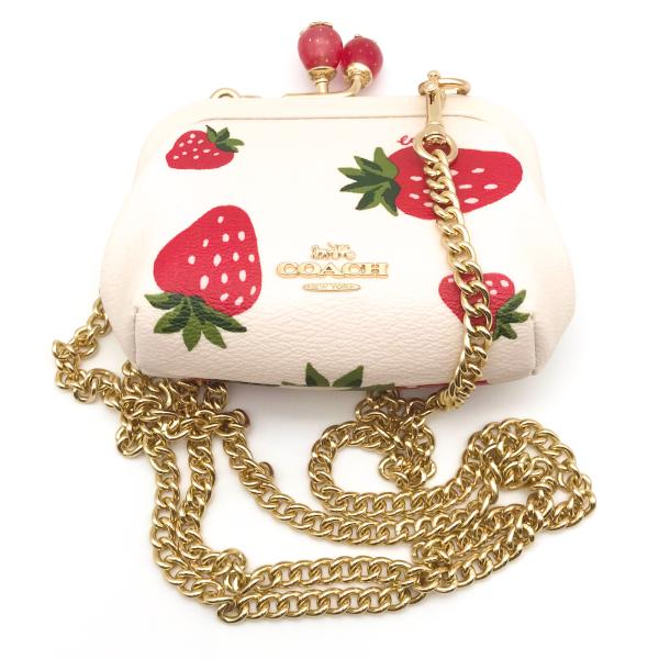 コーチ ★COACH★ ノラ キスロック カードケース ワイルド ストロベリー プリント がま口 コ...