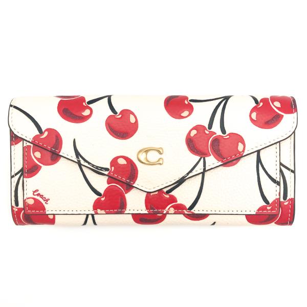 コーチ 長財布 ★COACH★ ウィン ソフト ウォレット ウィズ チェリー プリント ブラス チョ...