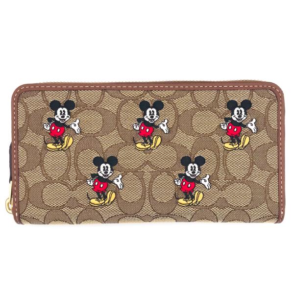 コーチ 長財布 ★COACH★ アコーディオン ウォレット シグネチャー ジャカード ミッキーマウス...