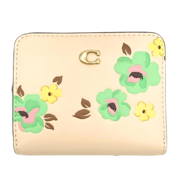 コーチ ★COACH★ ビルフォールド ウォレット フローラル プリント アイボリー マルチ 花柄 ...