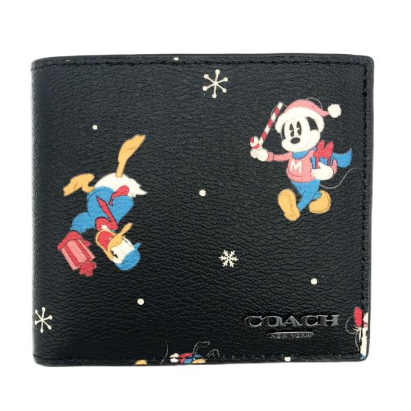 コーチ 財布 ★COACH★ コインウォレット ホリデイプリント ブラックマルチ ミッキーマウス D...