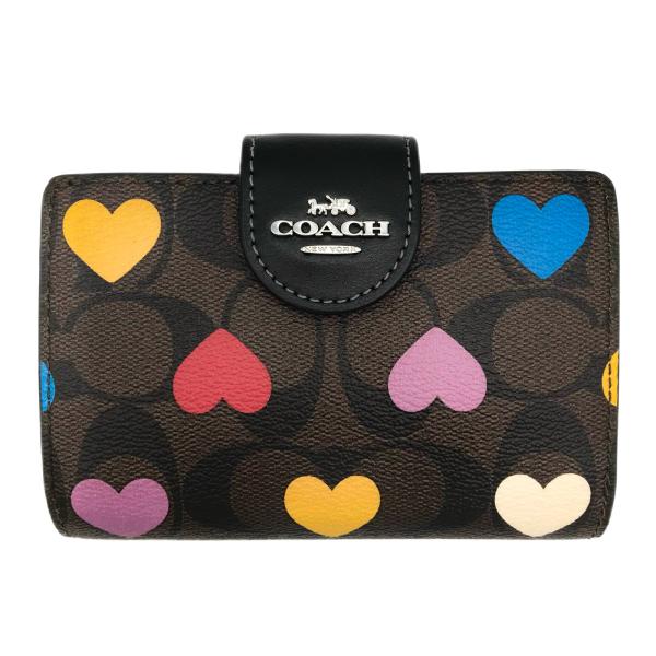 コーチ ★COACH★ 財布 ミディアム コーナー ジップ ウォレット シグネチャー キャンバス ハ...