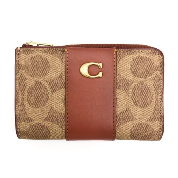 コーチ ★COACH★ エッセンシャル Lジップキーケース シグネチャーキャンバス タン CR517...