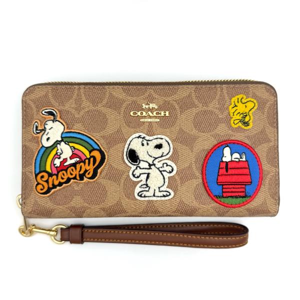 コーチ 長財布【COACH X PEANUTS コラボ】ロング ジップ アラウンド ウォレット シグ...