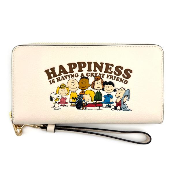 コーチ 長財布【COACH X PEANUTS コラボ】ロング ジップ アラウンド ウォレット スヌ...