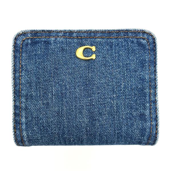 コーチ ★COACH★ エッセンシャル ビルフォールド ウォレット デニム ディープブルー 二つ折り...