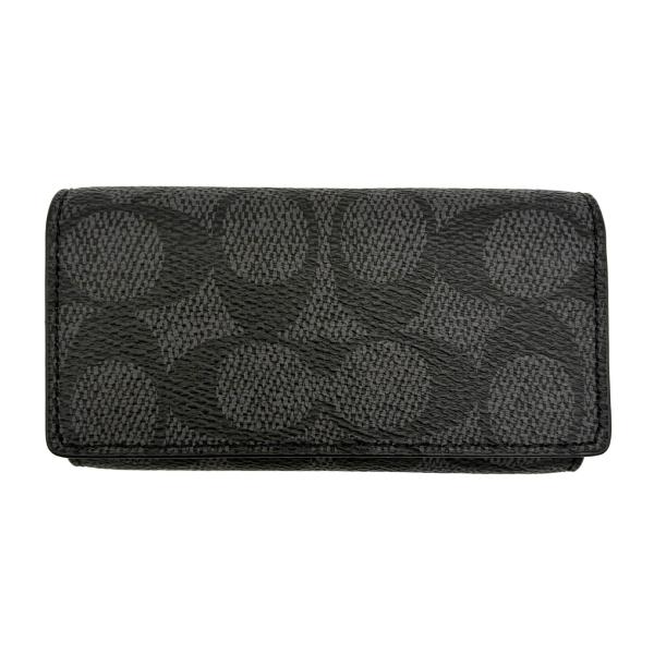 コーチ ★COACH★ 6リング キーケース シグネチャー キャンバス チャコール CW718 CH...