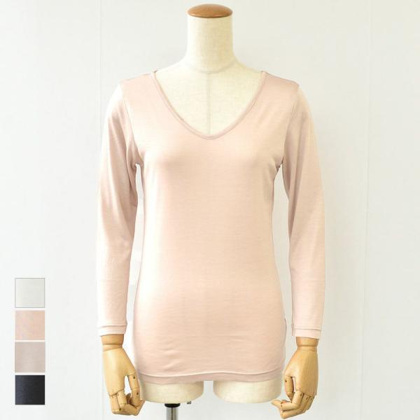 シルク100% インナー 長袖 2way仕様 日本製【ふわ肌シルク】 レディース ホワイト ベージュ...