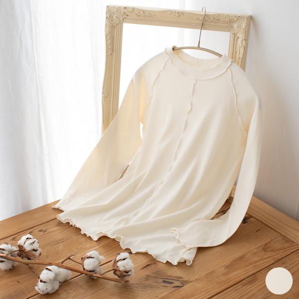 新作お試し価格！肌側シルク アウトメロー クルーネック パジャマインナー 日本製 表側コットン レデ...