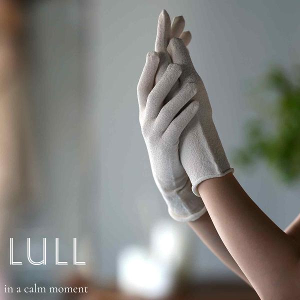 LULL シルク ハンドケアグローブ 日本製 HASEGAWA 白 オフホワイト レディース
