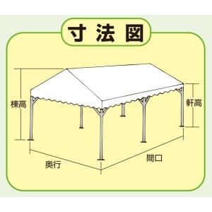 組立式パイプテント 2間×3間(3.6m×5....の詳細画像1