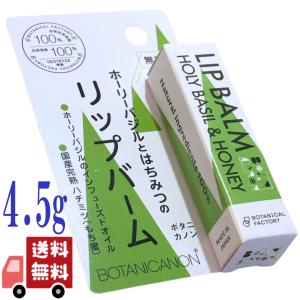 ボタニカノン リップバーム ホーリーバジル ＆ ハニー 4.5g リップクリーム 唇 ケア 保湿 無添加 オーガニック 敏感肌 乾燥肌 はちみつ 椿油 植物由来
