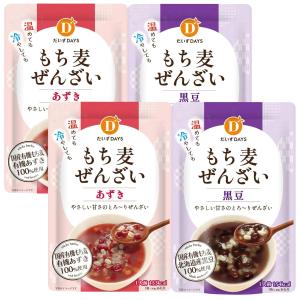 4個セット だいずデイズ もち麦ぜんざい 140g 2種 ( もち麦ぜんざいあずき・もち麦ぜんざい黒豆 ) 黒豆北海道産 あずき しるこ 和菓子 スイーツ もち麦
