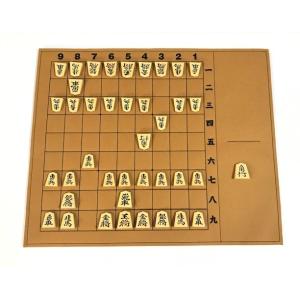 フェルト製数字入り 駒台一体型将棋盤(茶色)の詳細画像1