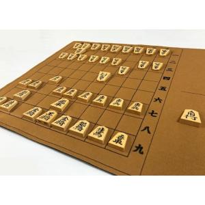 フェルト製数字入り 駒台一体型将棋盤(茶色)の詳細画像2