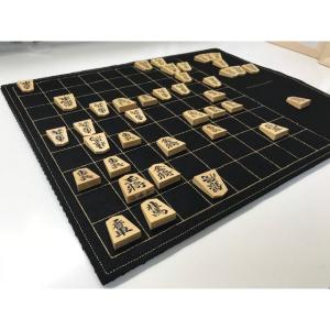 フェルト製 駒台一体型将棋盤 (黒色) 升目は...の詳細画像1