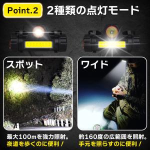 ヘッドライト 充電式 led ledヘッドライ...の詳細画像4