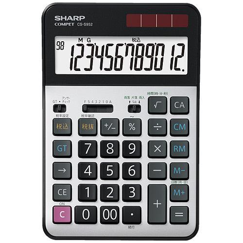 シャープ 実務電卓 <経理仕様> CS-S952-X 12桁 1台
