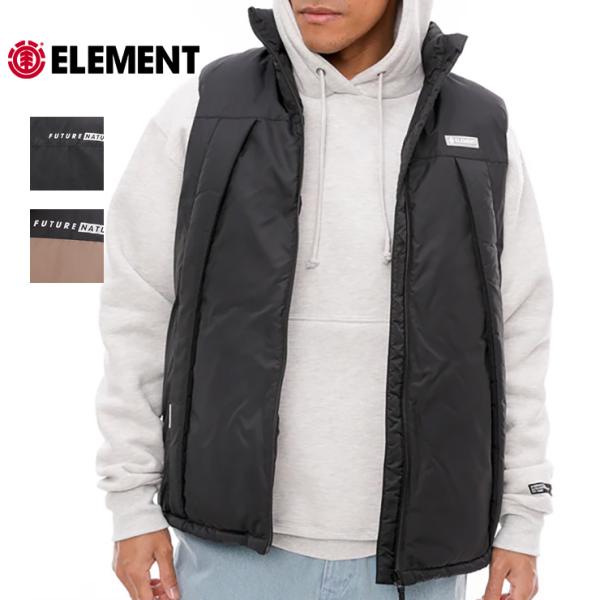 ELEMENT エレメント メンズ ベスト ジレ フロントジップ ジップアップ  中綿 防寒 秋 冬...