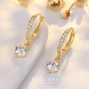 ピアス レディース リング 一粒 CZダイヤ 3色 キラキラ 揺れる フープピアス 18kgp カジュアル おしゃれ 女性 お祝いギフト プレゼント