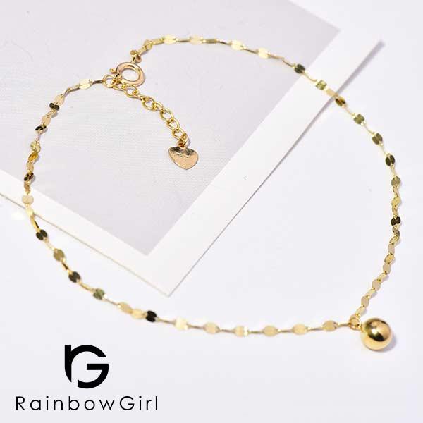 アンクレット レディース ボール シンプル ゴールド シルバー925 k14コーティング ギフト 女...