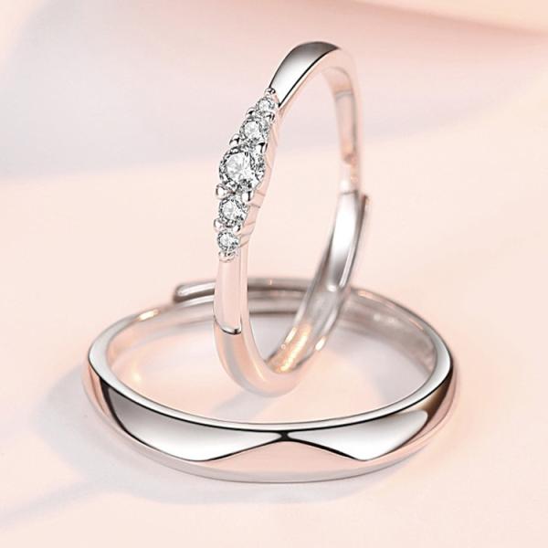 指輪 レディース メンズ ダイヤモンドcz 贅沢5粒 並ぶ フリーサイズ 人気 結婚指輪 格安 記念...