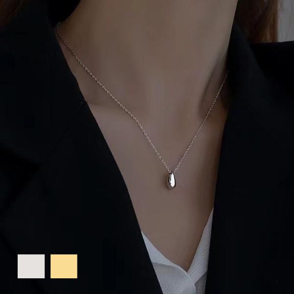 ネックレス レディース しずく 雫 シンプル ステンレス シルバー ゴールド 30代 40代 女性 ...
