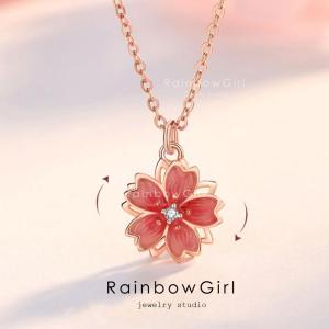 RainbowGirl 桜モチーフネックレス レディース さくら 回る お花