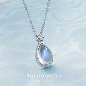 ムーンストーン ペンダントトップ シルバー 雫型 6月 誕生石
