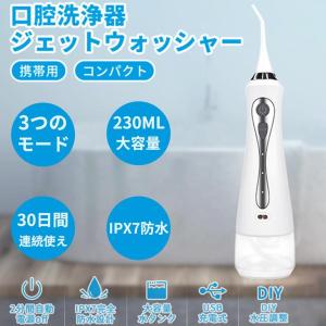 父の日 口腔洗浄器 ウォーターピック ジェットウォッシャー 口腔洗浄機 強弱切り替え IPX7防水 歯垢除去 230ML 歯茎ケアー 口臭防止 携帯型 大容量 家庭 旅行