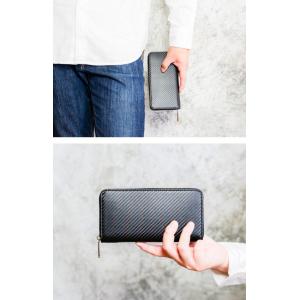 長財布 カーボンレザー メンズ 財布 ラウンド...の詳細画像3