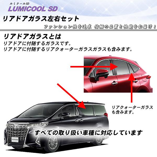 リアドアガラス カーフィルム 左右セット 全車種対応 ルミクールSD UVカット スモーク