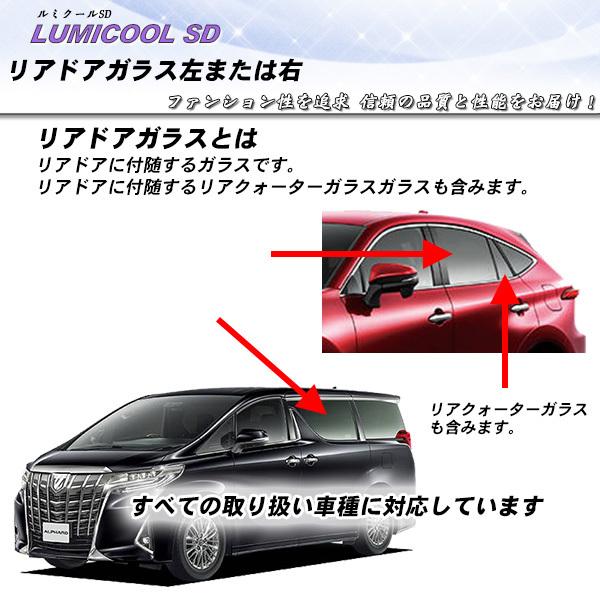 リアドアガラス カーフィルム 左または右 全車種対応 ルミクールSD UVカット スモーク