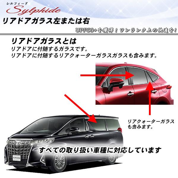 リアドアガラス カーフィルム 左または右 全車種対応 シルフィード UVカット スモーク