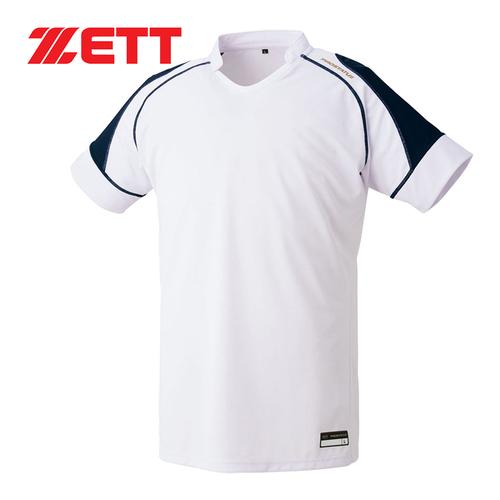 ゼット ZETT プロステイタス ベースボールシャツ BOT811 1129 ホワイト/ネイビー メ...