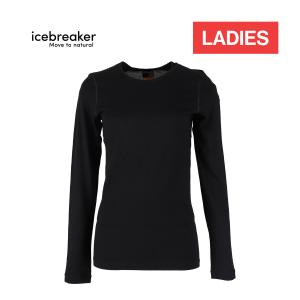 アイスブレーカー icebreaker W 200 OASIS LS CREWE IXW20220 K ブラック レディース  長袖 Tシャツ 黒 メリノ シンプル カットソー