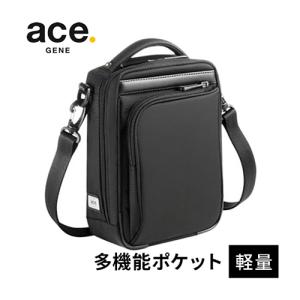 エース ジーン ace.GENE フレックスライト フィット S 54551 01 ブラック 斜めがけ ポーチ 縦型ミニショルダー ビジネスバッグ ショルダーバッグ｜esports