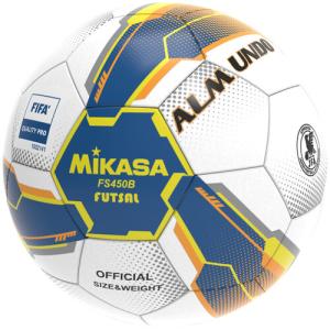 ミカサ MIKASA フットサルボール アルムンド 検定球 FQP 国際公認球 FS450B-FQP BLY 青黄 4号球 FIFA クオリティープロ 手縫い 一般 大学 高校 中学校｜esports