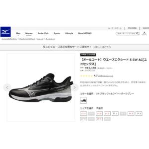 ミズノ MIZUNO ウエーブエクシード 5 SW AC オールコート 61GA2316 09 ブラック×ホワイト×グレー メンズ レディース テニスシューズ 靴 くつ トレーニング｜esports