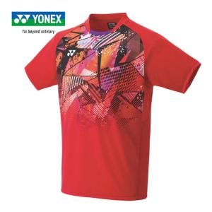ヨネックス YONEX メンズゲームシャツ フィットスタイル 10525 496 サンセットレッド メンズ 半袖シャツ ユニフォーム テニスウェア バドミントン 試合｜esports