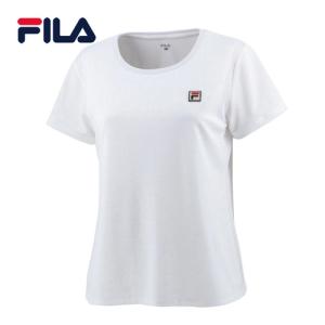 フィラ FILA ゲームシャツ VL2618 01 ホワイト レディース 半袖 シースルージャガード レイヤードUネックTシャツ スポーツウェア テニスウェア トップスの商品画像