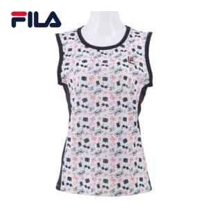 フィラ FILA ノースリーブシャツ VL2634 1 ホワイト レディース ノースリーブTシャツ トラベルプリント スポーツウェア テニスウェア トップス シャツの商品画像