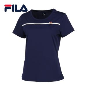 フィラ FILA ゲームシャツ VL2705 20 フィラネイビー レディース 半袖Tシャツ ベーシック トップス 吸水 速乾 UVカット スポーツウェア テニス バドミントン｜esports