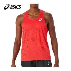 アシックス asics トッラク エリート アクティブリーズ シングレット 2091A614 602 エレクトリックレッド メンズ タンクトップ ノースリーブ トップス スポーツ｜esports