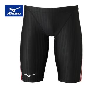 ミズノ MIZUNO 競泳用 ハーフスパッツ N2MB1024 96 ブラック×レッド メンズ FINA承認 男性用 競泳水着 競技用 レース スイムウェア｜esports