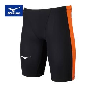 ミズノ MIZUNO 競泳用 MX・SONIC α II ハーフスパッツ N2MB2411 95 ブラック×オレンジ キッズ FINA承認 男子用 競泳水着 男の子 競技用 レース 水着 子供｜esports