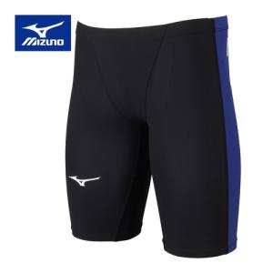 ミズノ MIZUNO 競泳用 MX・SONIC α II ハーフスパッツ N2MB2011 92 ブラック×ブルー メンズ FINA承認 男性用 競泳水着 競技用 レース スイムウェア｜esports