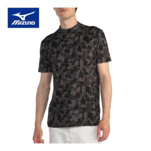 ミズノ MIZUNO メッシュジャガードプリント 半袖 モックネックシャツ E2MA2002 08 チャコールグレー メンズ モックネック シャツ トップス ゴルフウエアの商品画像