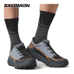 サロモン SALOMON サンダークロス ゴアテックス L47383100 Flint Stone/Carbon/Orange Pepper フリントストーン/カーボン メンズ トレイルランニングシューズ｜esports